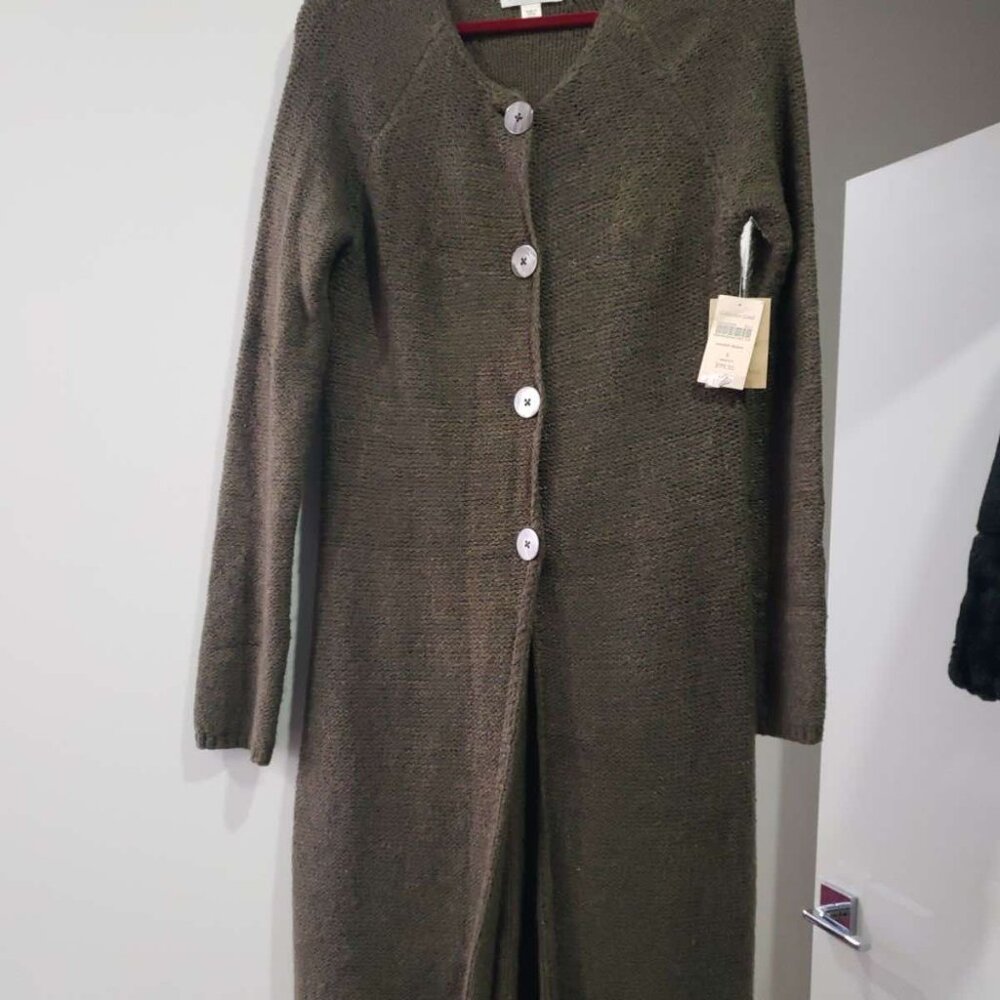 Dark Green Sweater Duster Cardigan (S) Coldwater Creek Brand *NEW with tags!